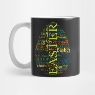 Colorful Words Easter Egg Shape Mug